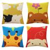 45x45cm Cartoon Animal Printed Cushion Cover Home Living Room Sofa Pillow Case Children Bedroom Decoration