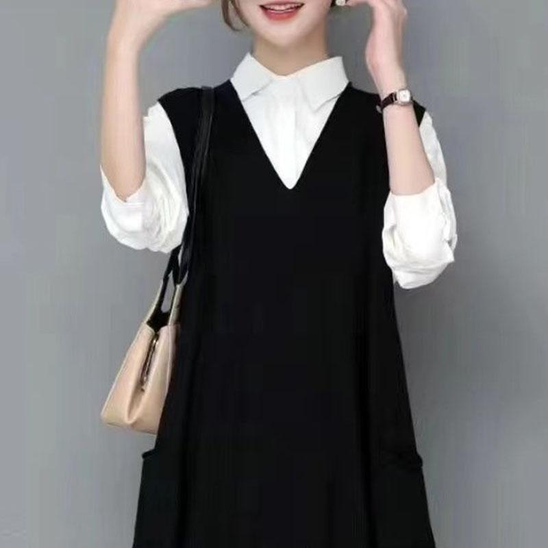 

Весна Осень Женская Одежда Безрукавный Свитер Пальто V-образный вырез Карманы Винтажный Корейский Длинный Модный Повседневный Свободный Вязаный Жилет Топы 4XL чёрный