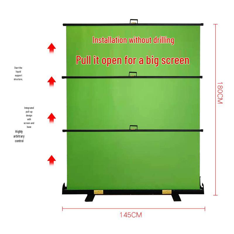 Green Screen Portable Pull-Up Stand for Photography and Live Broadcasts