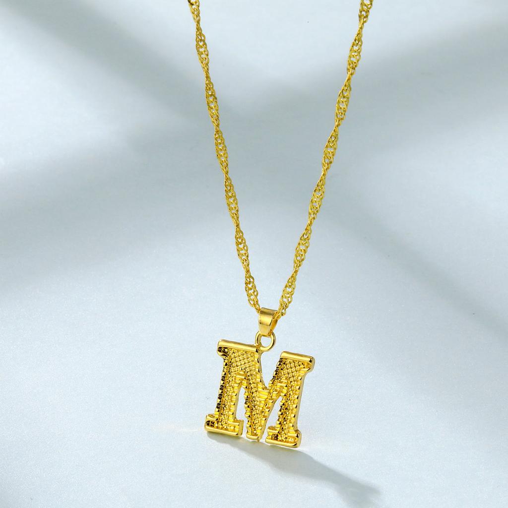 Chic Alloy Alphabet Necklace 26 English Letters With Sleek Snake Chain Length Adjustable
