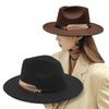 Leaf Decoration Woolen Hats Formal Occasion British Vintage Hats Fashion Fedora Hat  Men Women