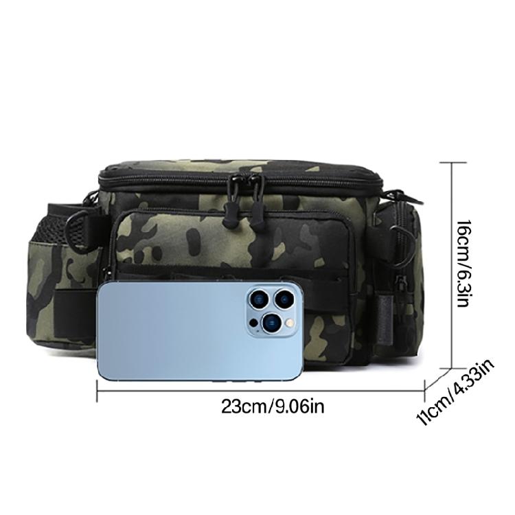 Waterproof Fishing Gear Bag Outdoor Shoulder Crossbody Bag Fishing Tackle Backpack Multipockets Lures Gear Shoulder Bag