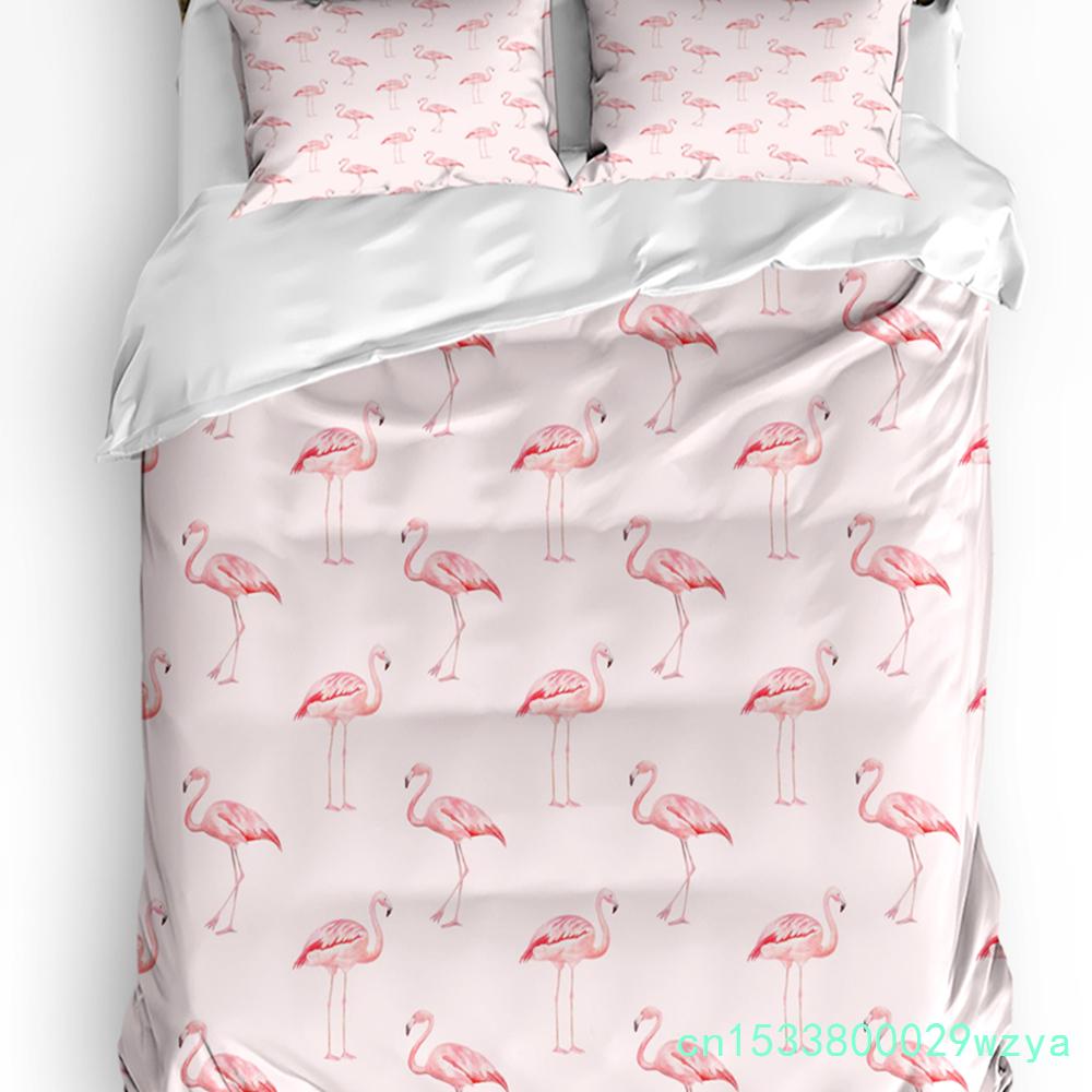 3-teiliges Bettwäsche-Set Rosa Flamingo Heimtextil Bettbezug Kissenbezug Junge Kind Teenager Mädchen Bettwäsche Bezüge Set