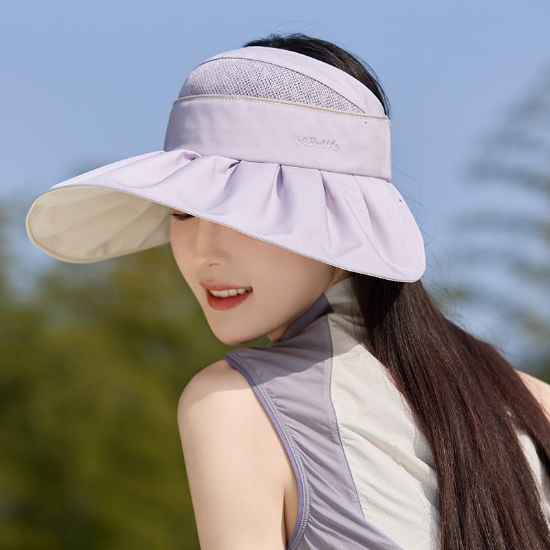 

Empty hat children spring and summer breathable fashion big eaves face covering bucket hat outdoor beach mountaineering sun protection hat