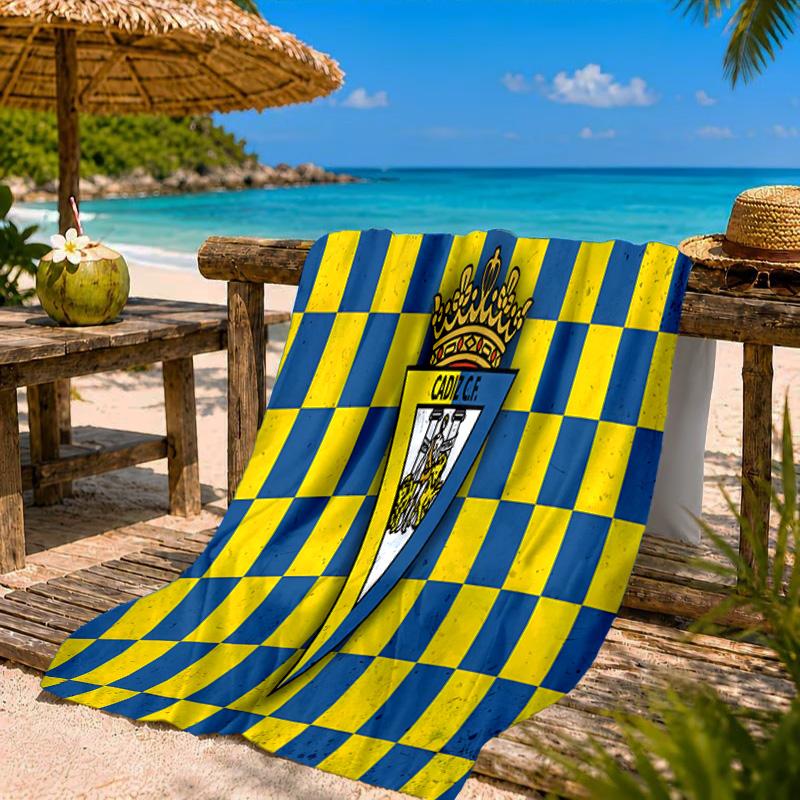 Cadiz Cf Badge Design Beach Towel Microfiber Beach Towel, Lightweight and Quick-Dry, for Summer Travel, Swimming Pool Fan Birthday Gift