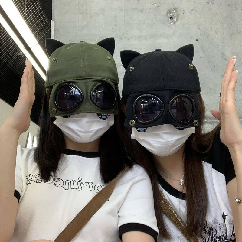 Baseball Cap Cool And Unique Sunglasses Reversible Baseball Cap Niche Cat Ear Hat