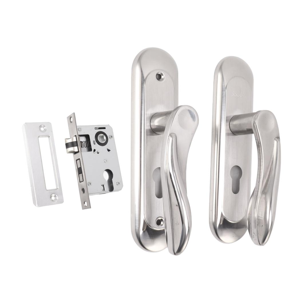 Tür-Eingangshandgriff-Set Edelstahlplatte Türhebel Zylinderschloss Schlüssel-Set für Haushalt