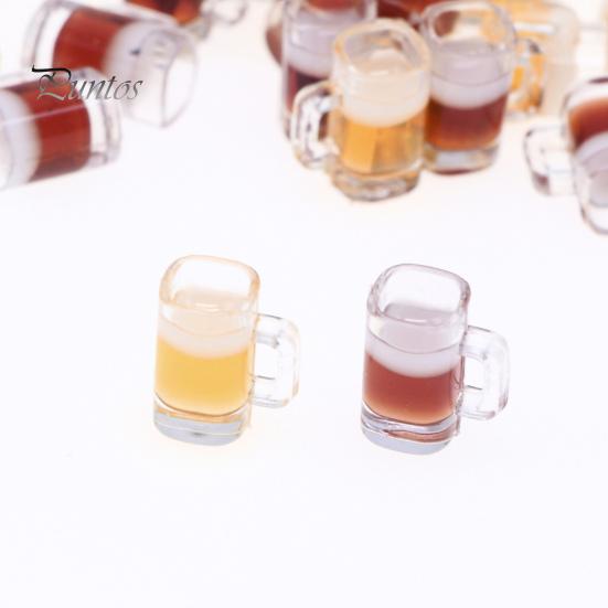 Doll House Wine Glass Decor 10 Pcs Mini Beer Mug Acrylic with Simulation Kitchen Countertop Miniature Model for Micro Landscape Glasses Set
