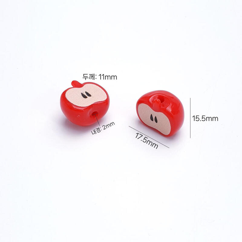 Acrylic Half Apple Penetrating Keychain Accessory