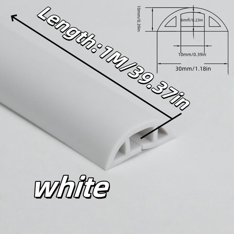 

1pc 1m/39.37in PVC material Invisible Decorative Floor Wire Cover, Flame Retardant & Insulated, Anti-Step Design for Home Use 1m білий