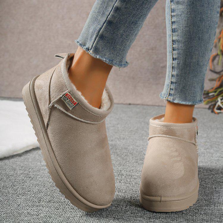 Women's 2024 High-Sole Waterproof Fur Boots - Thick, Warm Cotton Snow Boots for Autumn & Winter