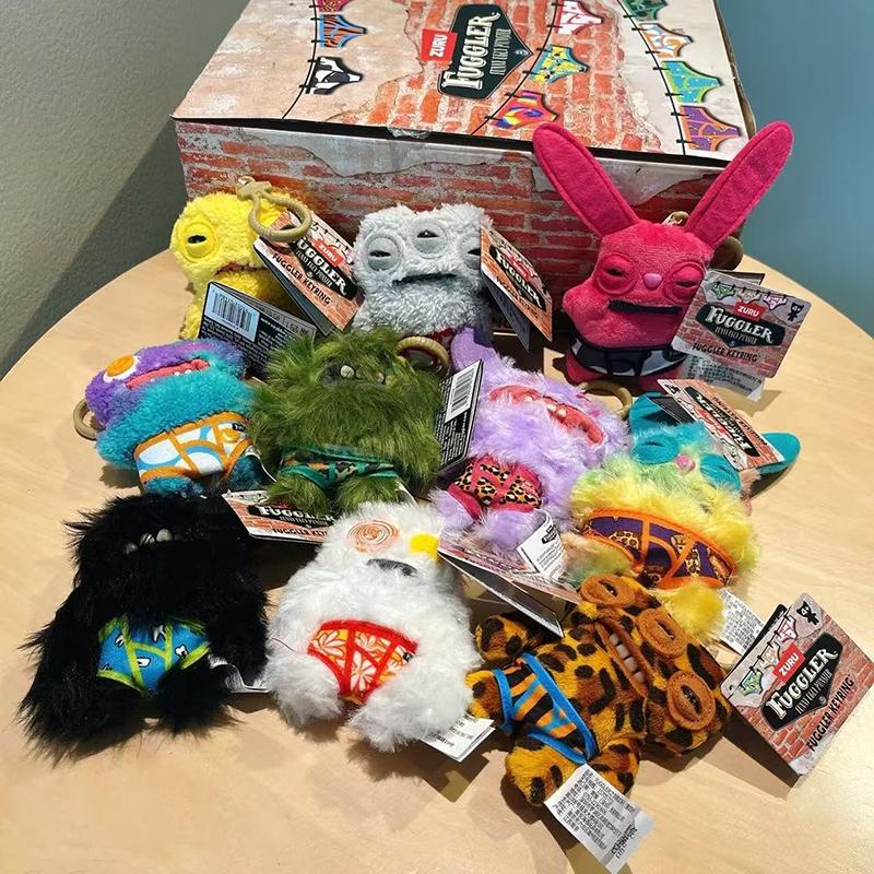 Fuggler Ugly Monsters Plush Keychain Toys 5-Inch Funny Ugly Teeth Monster Soft Plush Doll Bags Key Pendant Collectible Kids Gift