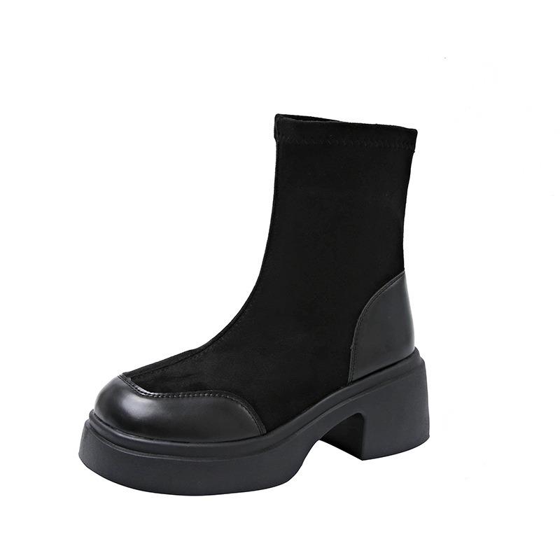 New Women's Shoes for Autumn Chunky-heeled Boots and Short Boots