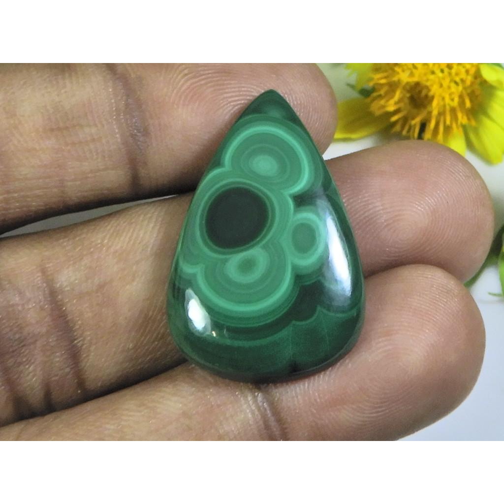 AA++ Natural Green Malachite Pear Cabochon Loose Gemstone 20X31X04MM 36Cts. D-65