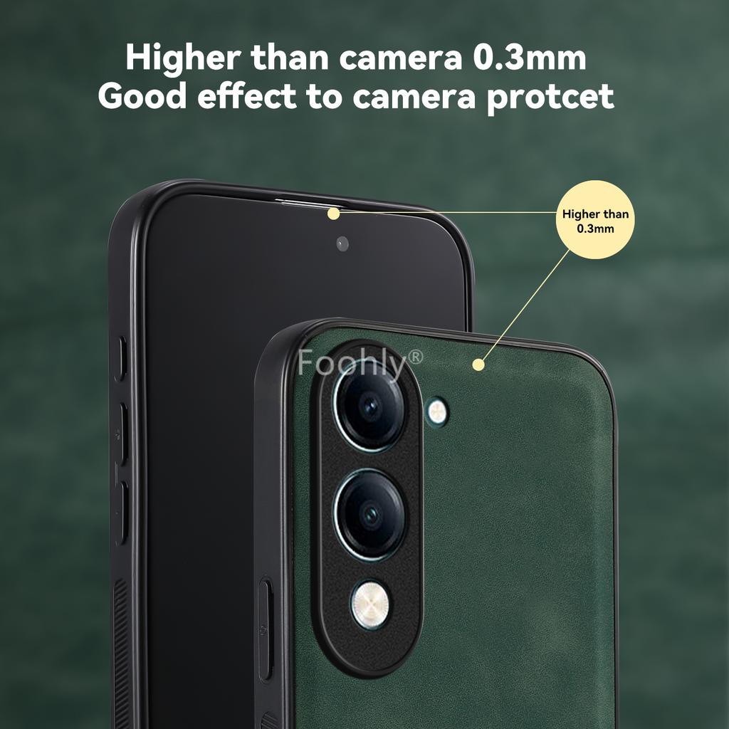 Nubuck Leather Magnetic Case for Vivo Y04 Y29 4G Y29s 5G Protective Cover Shockproof Back Shell Coque Capa Fundas