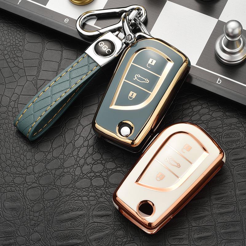 Toyota Key Case for RAV4, Camry, Levin, Corolla, Highlander, Crown - High-End Shell and Buckle