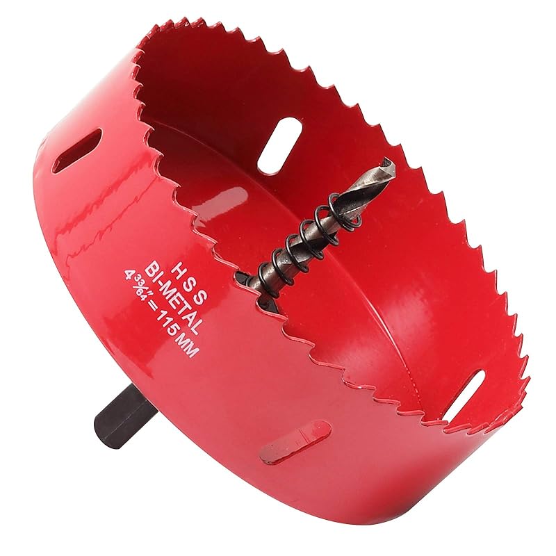 Hole Saw 6 1/2 Inch, 30 mm Cutting Depth HSS Bi-Metal Hole Saw for Cutting Wood, Plastic, Drywall, Plasterboard and Soft Metal Sheet, Red
