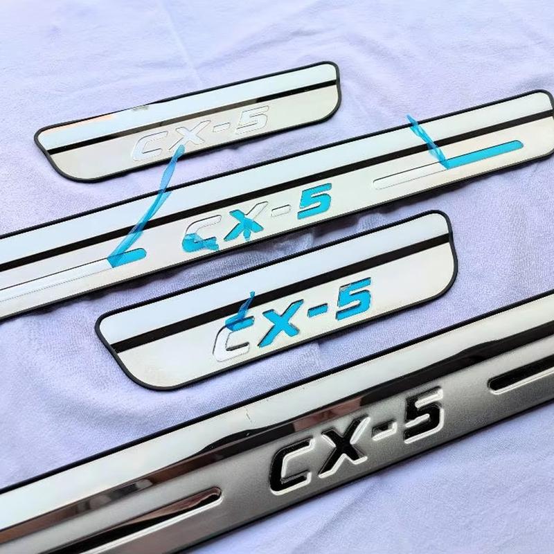 For Mazda CX5  Protector Scuff Plate Guards Car Stainless Door Sill Threshold Pedal Cover Trim Interior Accessories 2024