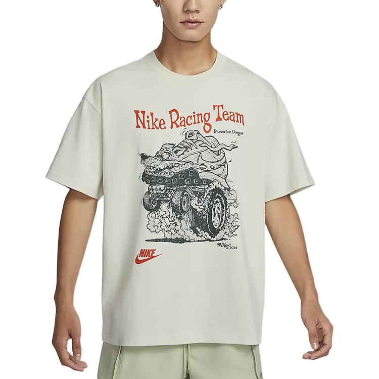 

Nike Sportswear Letter Print Vintage Ribbed Crew Neck Short Sleeve T-Shirt Men Tops Sea-Glass HQ3671020 M