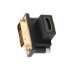 HD Multimedia Interface To DVI Converter 90 Degrees  Upper Elbow Female To Male Monitor Converter