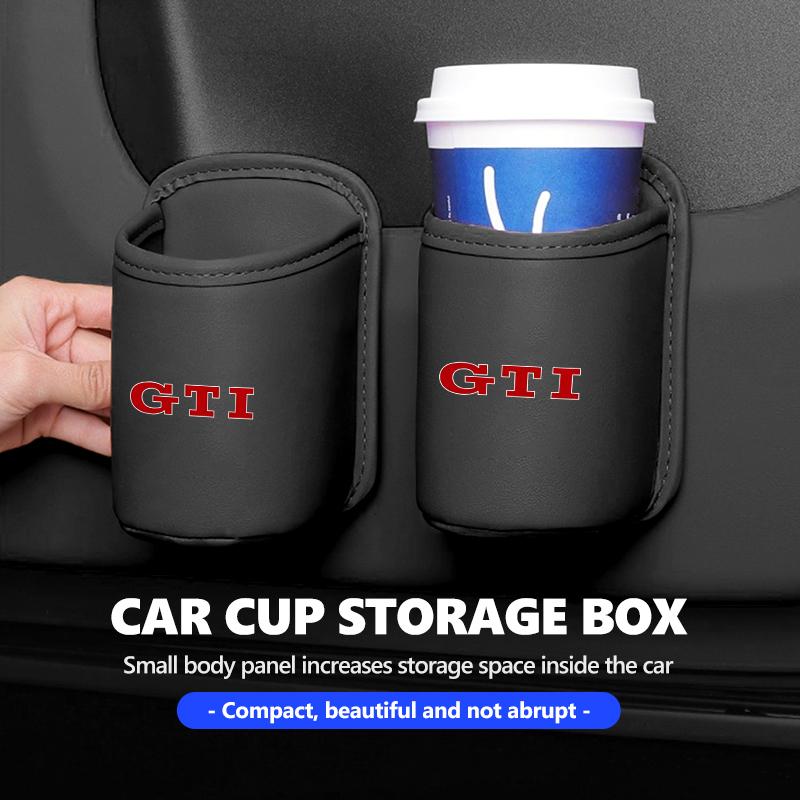 CUP1 Car Leather Side Door Cup Holder Wear-Resistant Waterproof For Volkswagen VW Passat B5 B5.5 2000- 2007 2008 2009 2010 Touareg