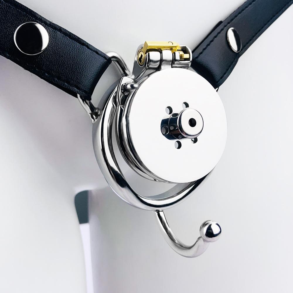 Umgekehrter, verstopfter Zylinder-Keuschheitskäfig, Bondage-Peniskäfig für Paare, Stahl-Penisringe, Spiele für Erwachsene, Sexspielzeug für Schwule