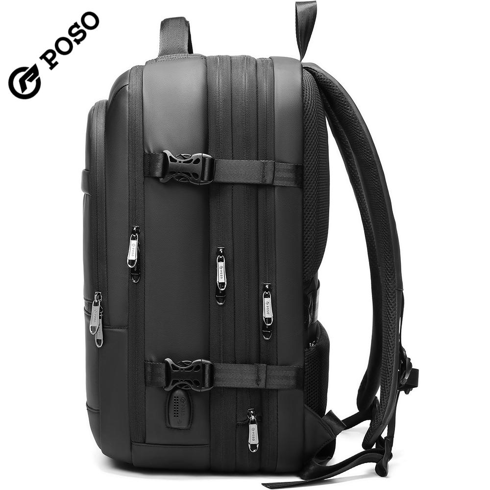 Pánský batoh pro 17/17,3palcový notebook Velkokapacitní 45 l Rozšiřitelný, S nabíjecím portem USB, otevírání o 180°, Kufr o velikosti 22 palců