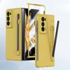 Luxury Armor Case for Honor Magic V2 Matte with Pen Skin Feel Transparent Screen and Solid Color Back Shockproof Hard Plastic Cover