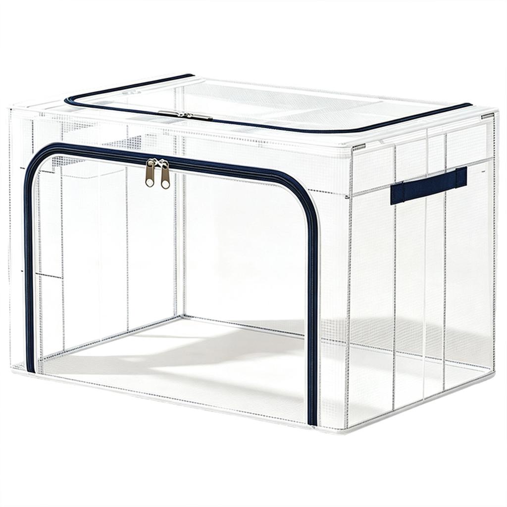 Clear Storage Box Large Capacity Foldable,- and for Home Closet - /66/80/110L