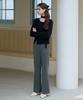 Deuloupisumeon Comfy Wool Slim Bootcut Slacks [Black]