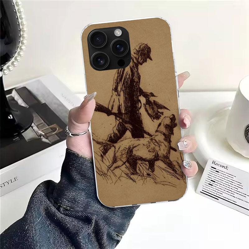 Hunter Hund Jakt Mjukt Telefonfodral För IPhone 11 17 Air 16E 16 Pro Max 15 + 14 Plus 13 Mini 12 Apple 7 SE 8 Fundas Coque 11 17 A