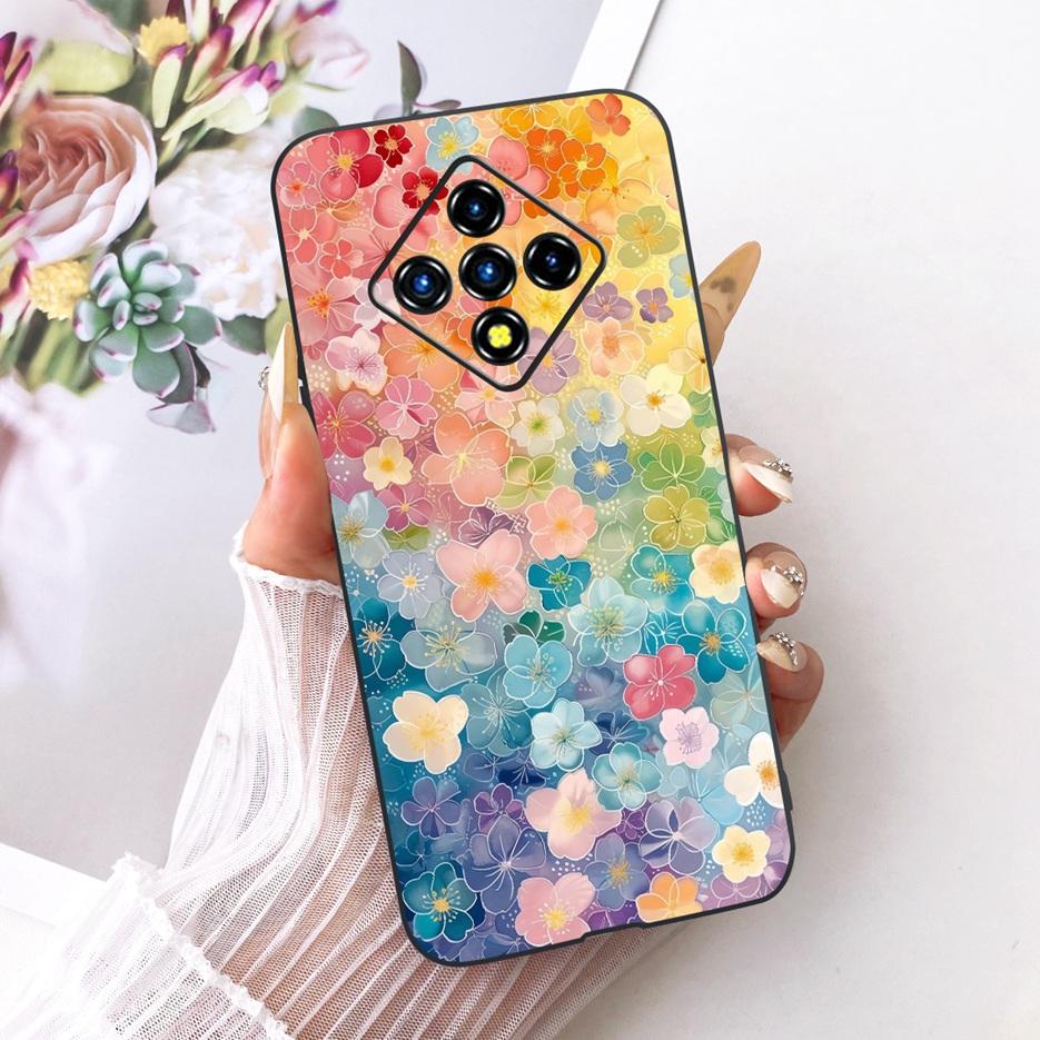 For Infinix Zero 8 Case X687 Stylish Flowers Butterfly Painted Cover Soft Slim Phone Case For Infinix Zero 8i Zero8 i X687B Bags