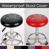 PU Leather Stool Cover Waterproof Round Elastic Slipcover Office Banquet Beauty Salon Bar Chair Protector Seat Covers
