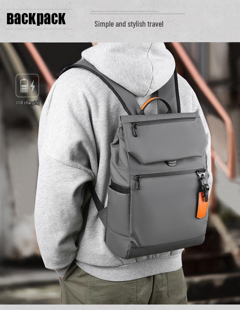 Men's Trendy Casual Travel Backpack - Solid Color, Cool Design, Business & Computer Bag