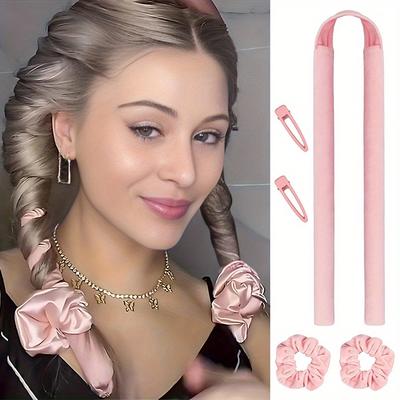 5pcs No-Heat Curling Wand Set with Hair Clips and Scrunchies