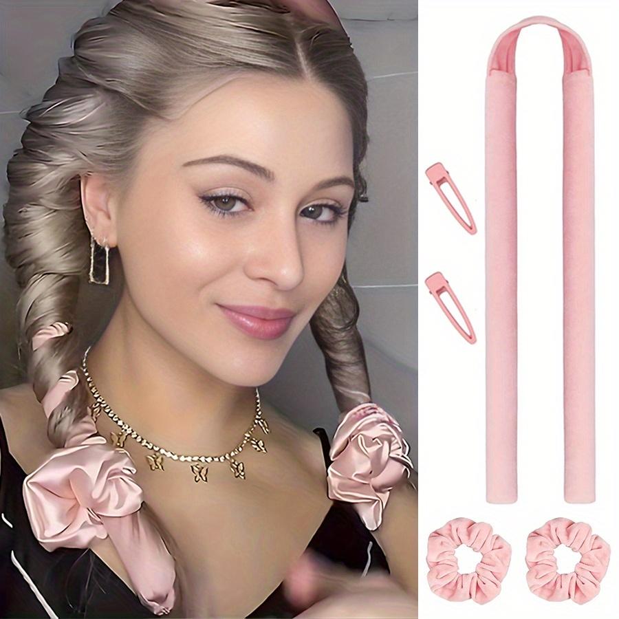 5pcs No-Heat Curling Wand Set with Hair Clips and Scrunchies