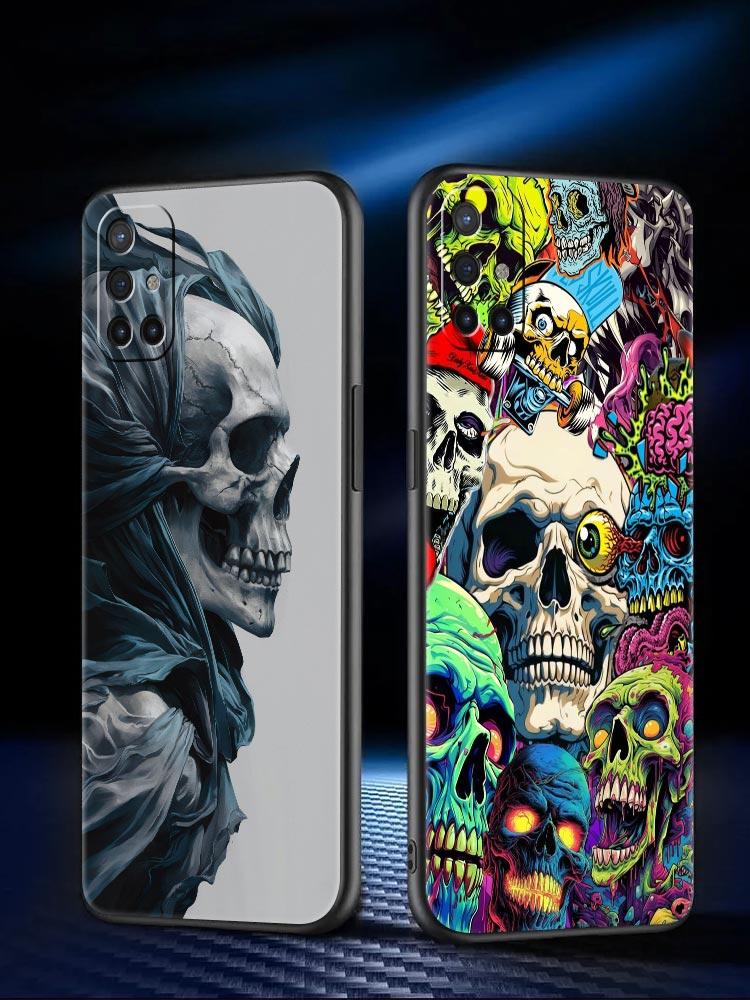 Phone Case For Oneplus 13R 13 12 10T 11 R10 Nord N100 N200 N10 9 9R CE 2 3 Z Pro Lite 5G Soft TPU Cover Skeleton Skull Funda Bag