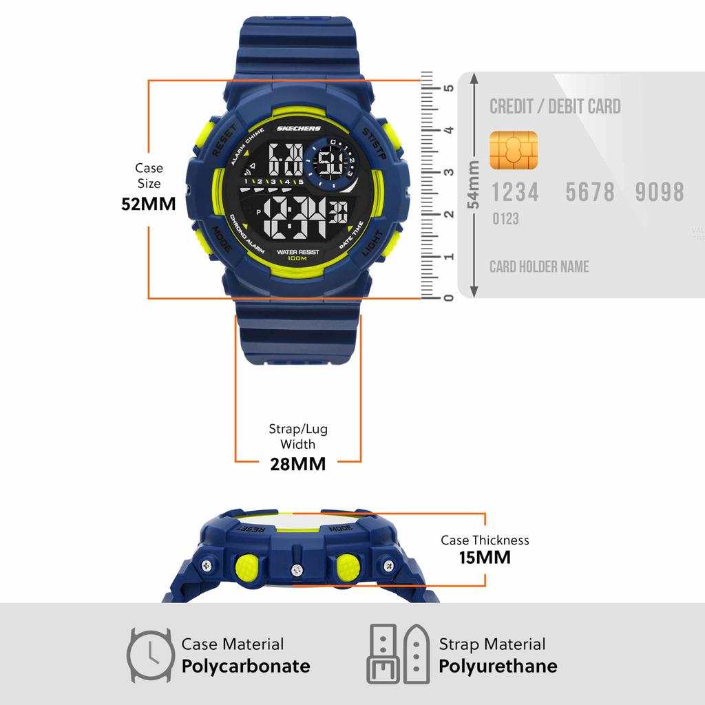 Skechers Digital Polyurethane Watch SR1173 Men's