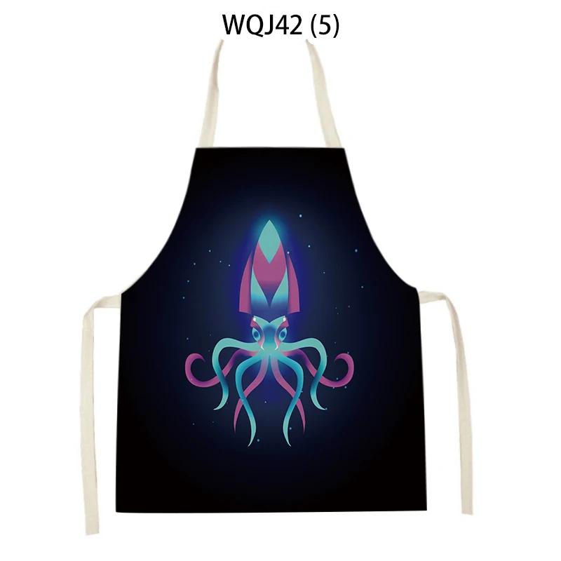 Animal Dog Bear Deer Pattern Kitchen Aprons for Adult Kids Linen Bib Home Cleaning Apron Butterfly Pattern Cooking Baking Aprons