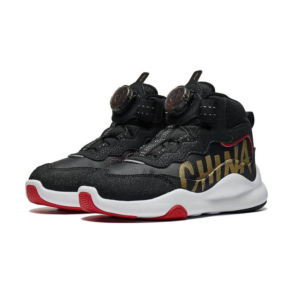 Li Ning Kids Yu Lei V2 Reflective Shock Absorption Mid-Top Running Shoes Kids running shoes Black YKNT110-15