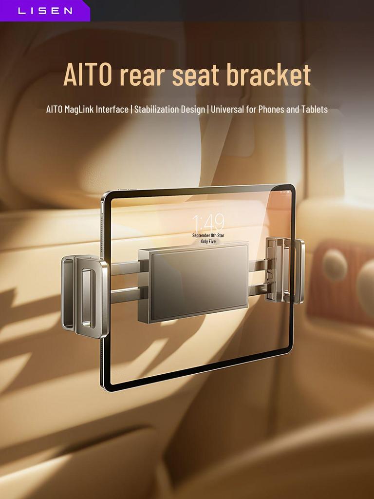 Phone & Tablet Holder for AITO M5-M9 Rear Car Seat with MagLink Interface