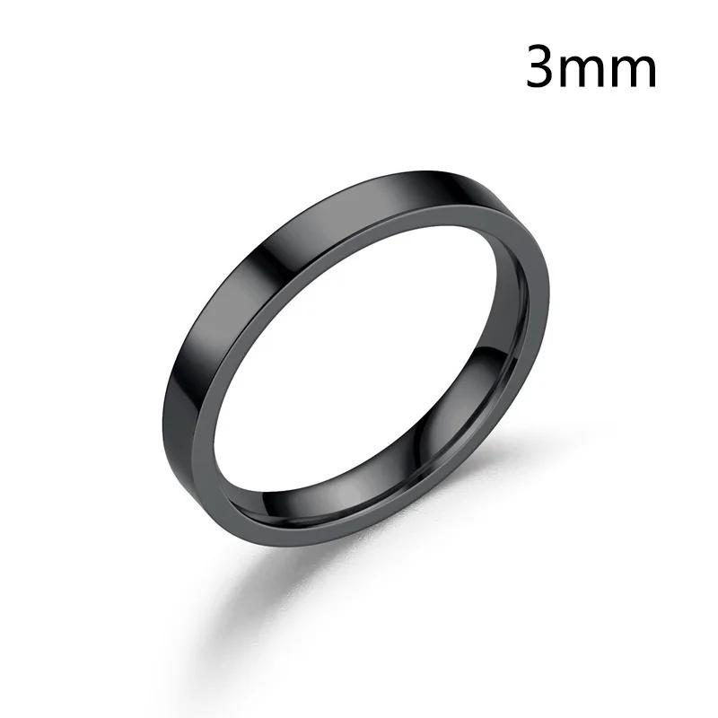 3/4/6/8mm Wide Stainless Steel Rings High Polished New Fashion Classic And Generous For Men's And Women's  Jewelry Gift