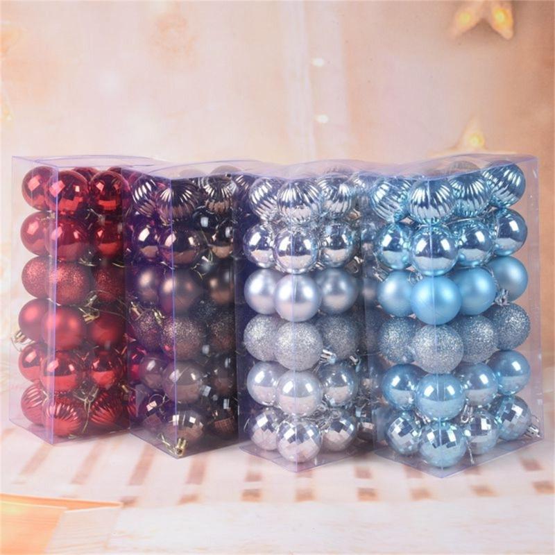 1 Box Christmas Ball Christmas Tree Ornament Home Christmas Hanging Pendant 2024 New Year Gift Holiday Party Decoration
