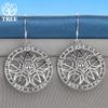 925 Sterling Silver Round Star Pendant Earring Jewelry