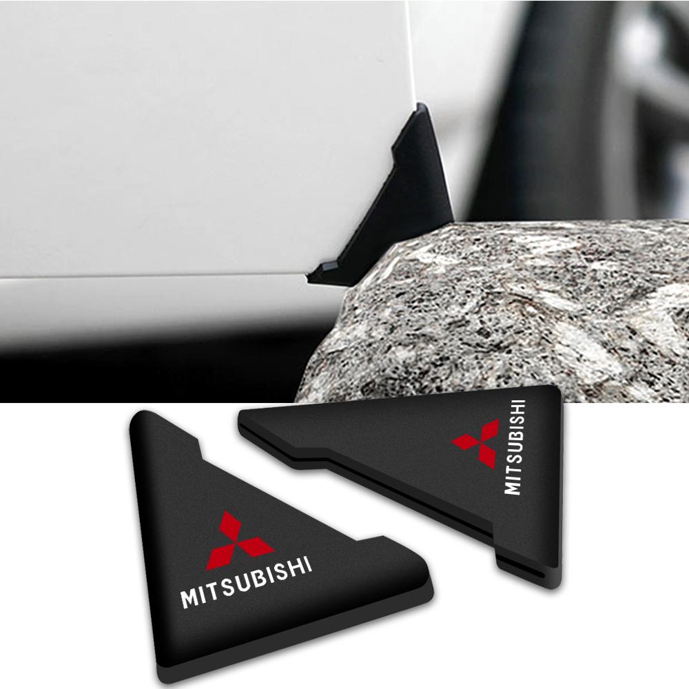 2pcs Car Door Corner Cover Bumper Collision Anti-scratch Sticker Accessories For Mitsubishi Asx Lancer Outlander Pajero Ralliart