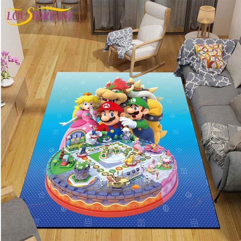Mario Bros Anime Teppich Wohnzimmer Schlafzimmer Nachttisch Matte Japanisches Arbeitszimmer Computer Stuhl Home Fashion Bodenmatte Bereich Teppich
