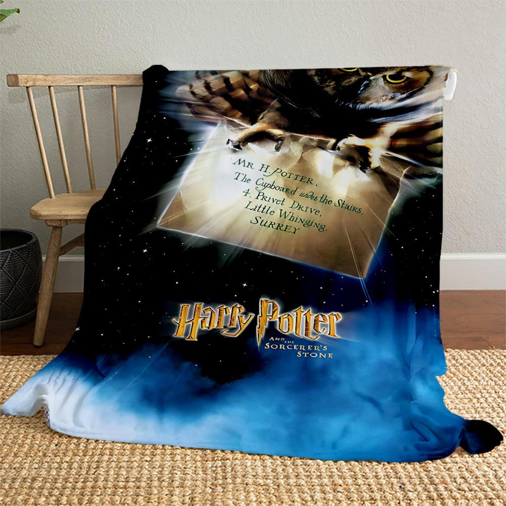1pc Harry Potter Sorcerer's Stone Hogwarts Outdoor Flannel Throw Blanket All Season Soft Warmth,Home Decor 1031250