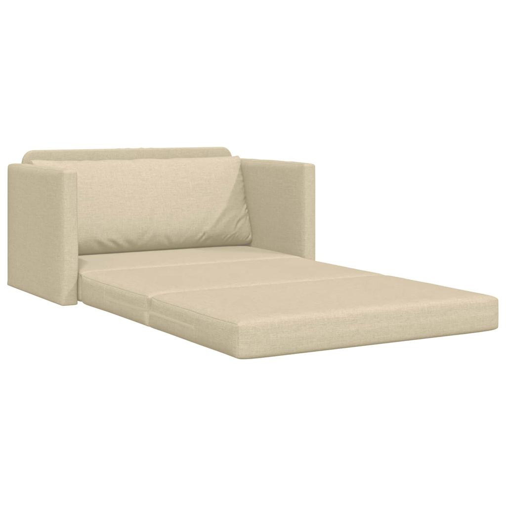 Sofa Bed 110 Cm Cream Fabric