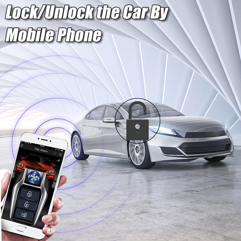 Car Smart Alarm Starter System Bluetooth Autostart Lock Set Start Stop Push Button Keyless Remote Control Automotive AccessoriesGood Product