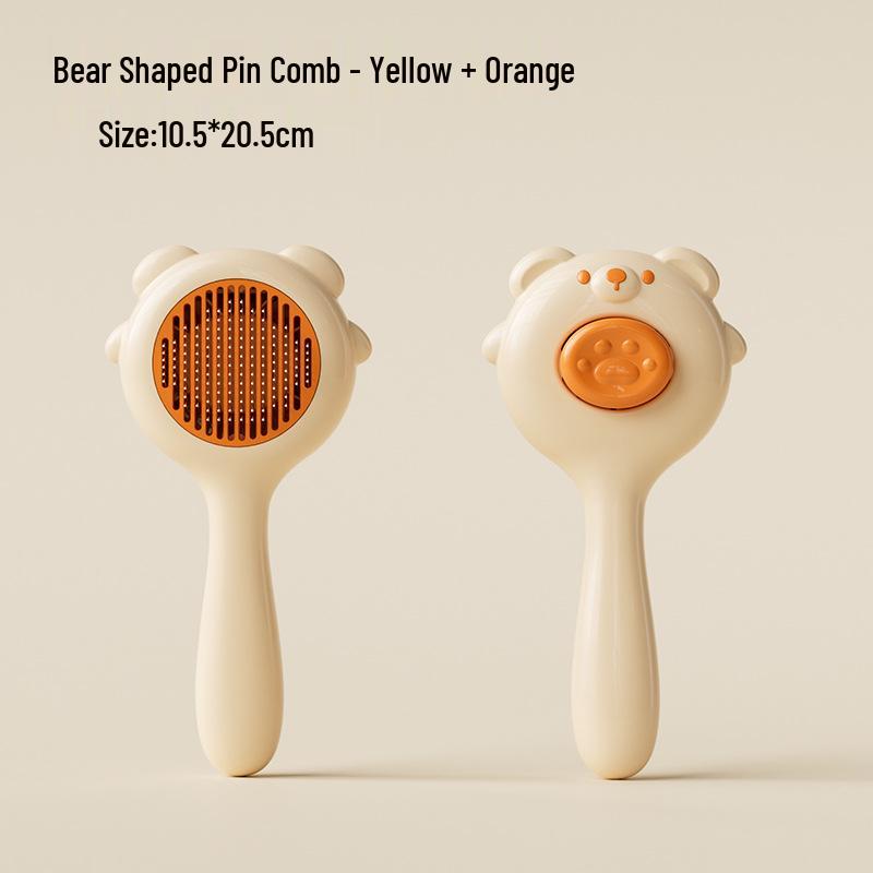 One-Button Pet Hair Removal Comb - Automatic, Portable Grooming Brush for Cats & Dogs